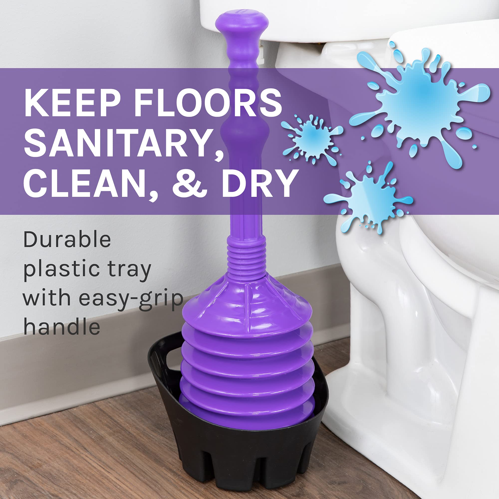 Js Jackson Supplies Purple Bellows Accordion Toilet Plunger With Black Storage Tray