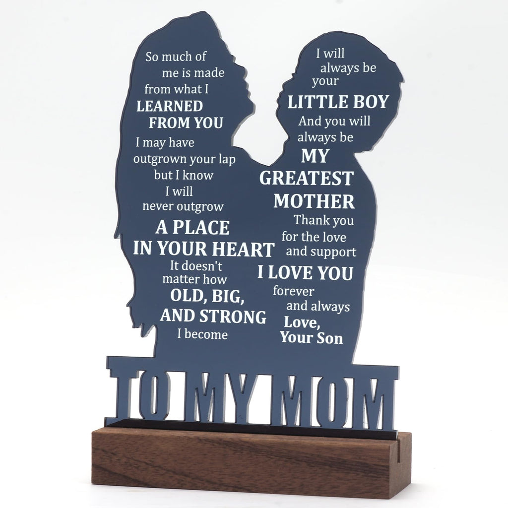 Mom Gifts for Mothers Day from Son, Birthday Gifts for Mom from Son, Mothers Day Sign Gifts for Mom from Son, Acrylic Hug Sign