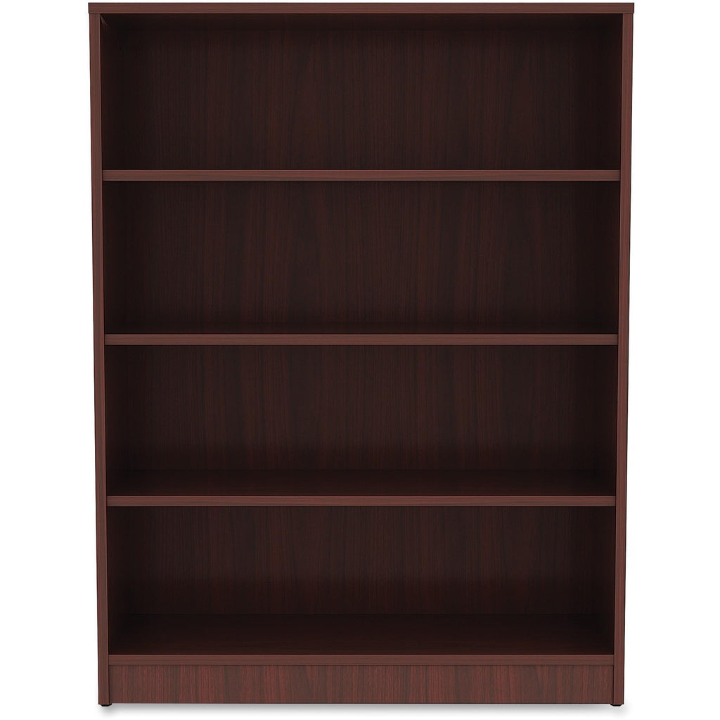 Lorell Mahogany Laminate Bookcase, 48" X 36" X 12"