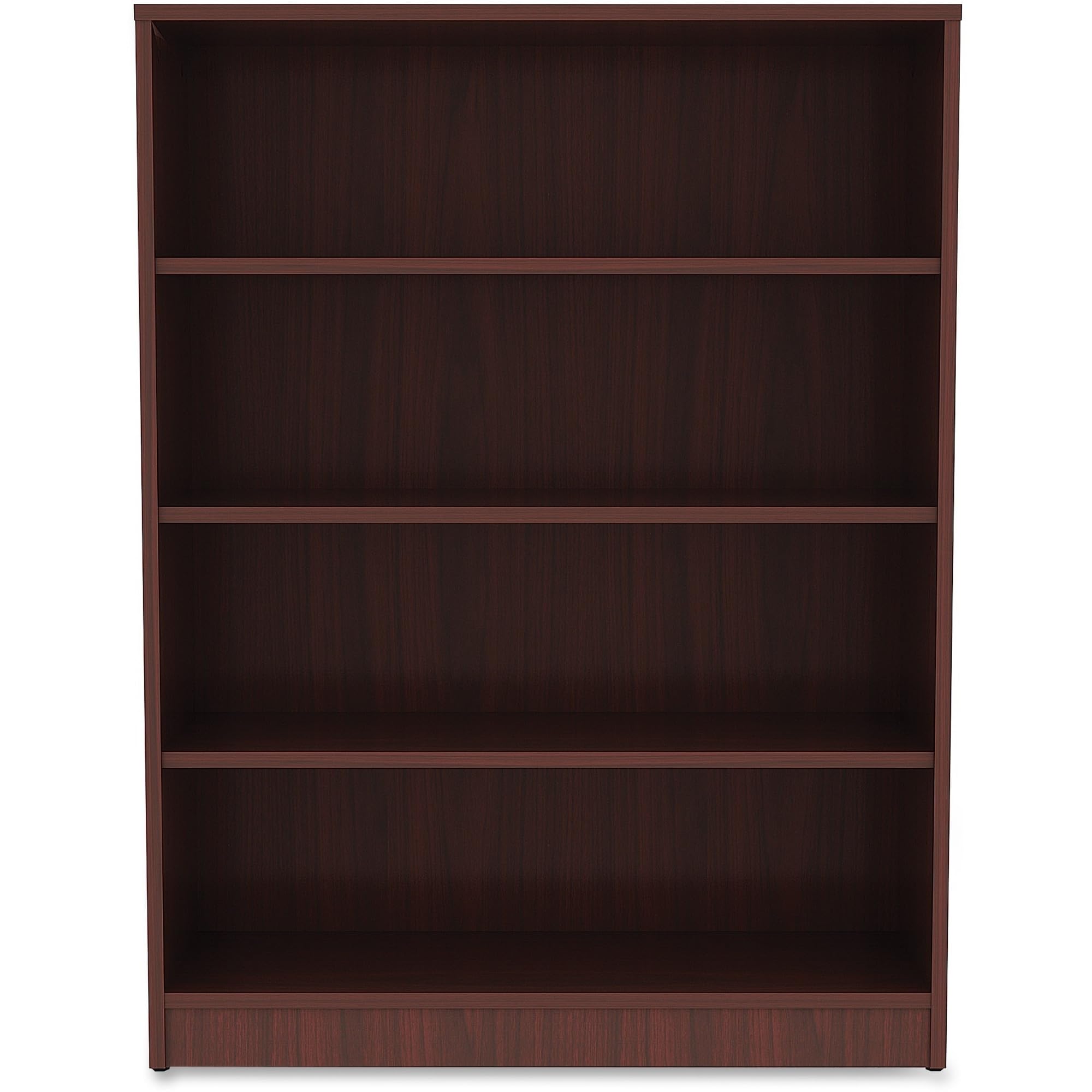 Lorell Mahogany Laminate Bookcase, 48" X 36" X 12"