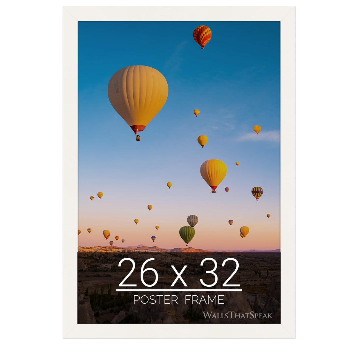 wallsthatspeak 26x32 white Picture Frame for Puzzles Posters Photos or Artwork