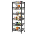 SINGEYE 6 Tier Storage Shelves Baskets Wire Shelving Metal Pantry Shelve Units Garage Kitchen Rack Adjustable Closet Bathroom Or