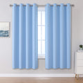 Dualife Blackout Light Blue Curtains For Bedroom 63 Inch Length 2 Panels Sets Solid Energy Efficient Room Darkening Drapes For N
