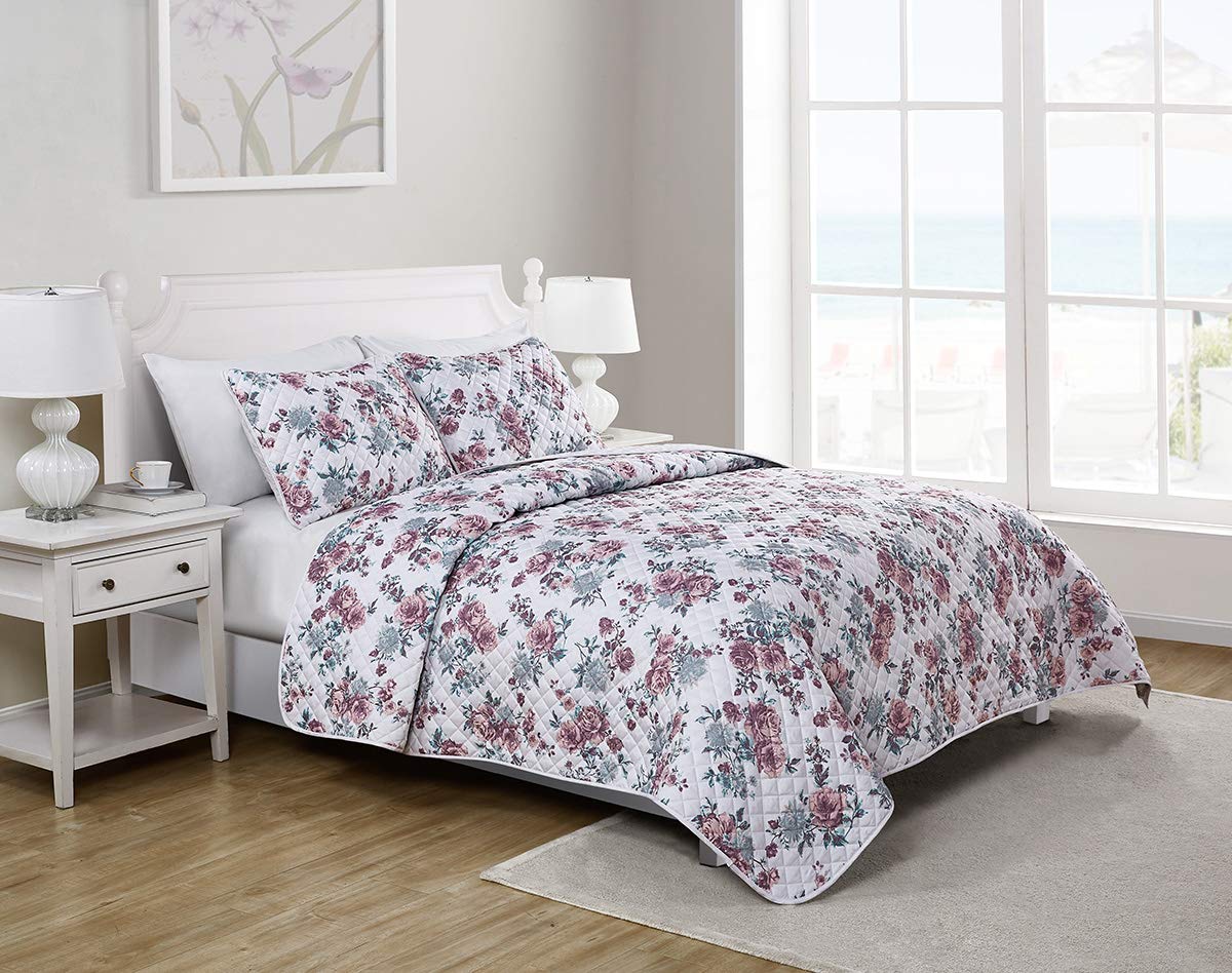 Tahari Home - Full Comforter Set, 3-Piece Bedding With Matching Shams, Lightweight Room Decor (Shirley Ivory, Full/Queen)