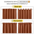 Nicetown Halloween Blackout Curtain Blinds Window Panels, Burnt Orange Color, W52 X L63, Double Panels, Thermal Insulated Blacko