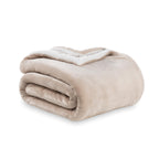 Berkshire Blanket-Sherpa Fleece Blanket, Warm And Soft Loftmink Reversible Blanket For Bed, Sofa And Travel, Grain, 90 In X 90 I