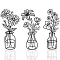 OYEFLY 3 Pieces Metal Flowers Wall Arts,Black Metal Vase Wall Art,Rustic Farmhouse Decor (Black)