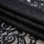 Aligogo Black Kitchen Lace Curtains 45 Inch Length Boho Shabby Halloween Kitchen Curtains Short Sheer Curtains For Bathroom Laun
