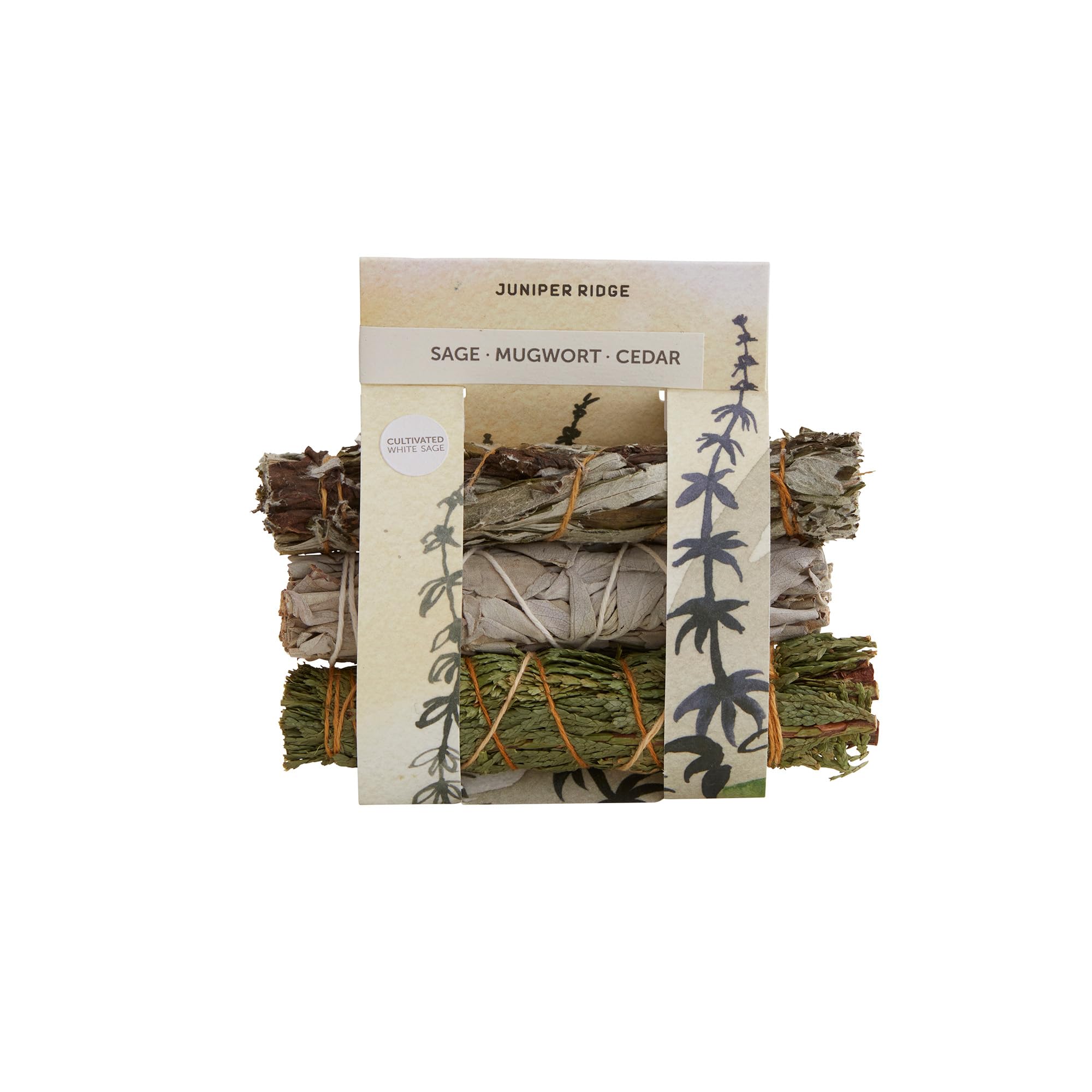 Juniper Ridge White Sage, Mugwort & Siskiyou Cedar Incense Bundle | Aromatherapy | No Synthetic Fragrance | Mini Variety | Pack 