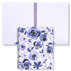 Steel Mill & Co Cute Large Spiral Notebook College Ruled, 11' X 9.5' With Durable Hardcover And 160 Lined Pages, Watercolor Fl