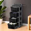 Kuber Industries 4 Layer Heavy Duty Plastic Storage Drawer With Wheels | Modular Cabinet For Bedroom, Office, Home | Chest Of Dr