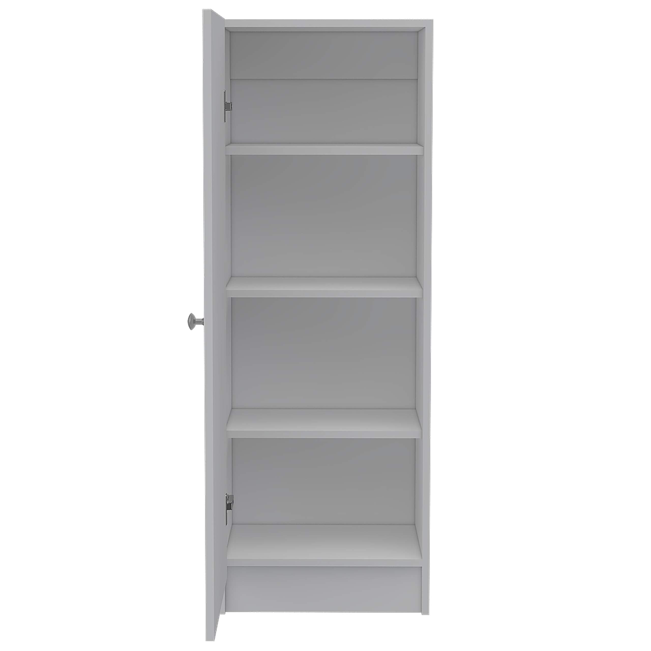 Kitchen Pantry 47&quot; H, 1 Door Cabinet, 4 Interior Shelves, White