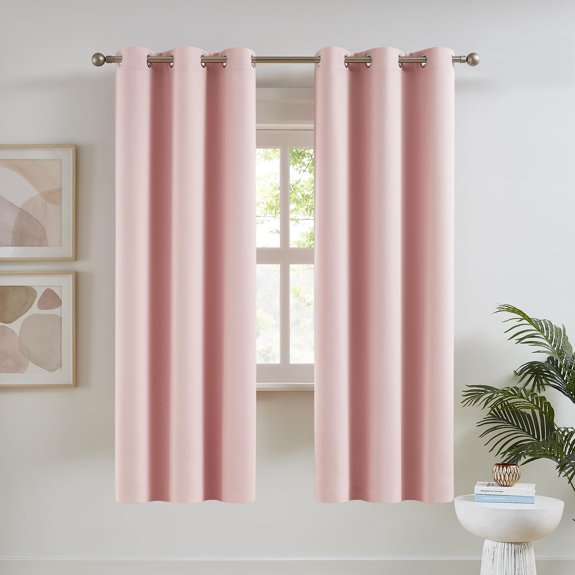 Dualife 80 Inch Privacy Curtains 2 Panels - Room Darkening Curtains For Girls Bedroom Thermal Insulated Grommet Curtain Panel Pa