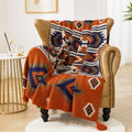 Chair Throw Blankets, Acrylic Knitted Southwest Tribal Bed Throws Couch Sofa Blanket, Native American Southwestern Soft Warm Thr