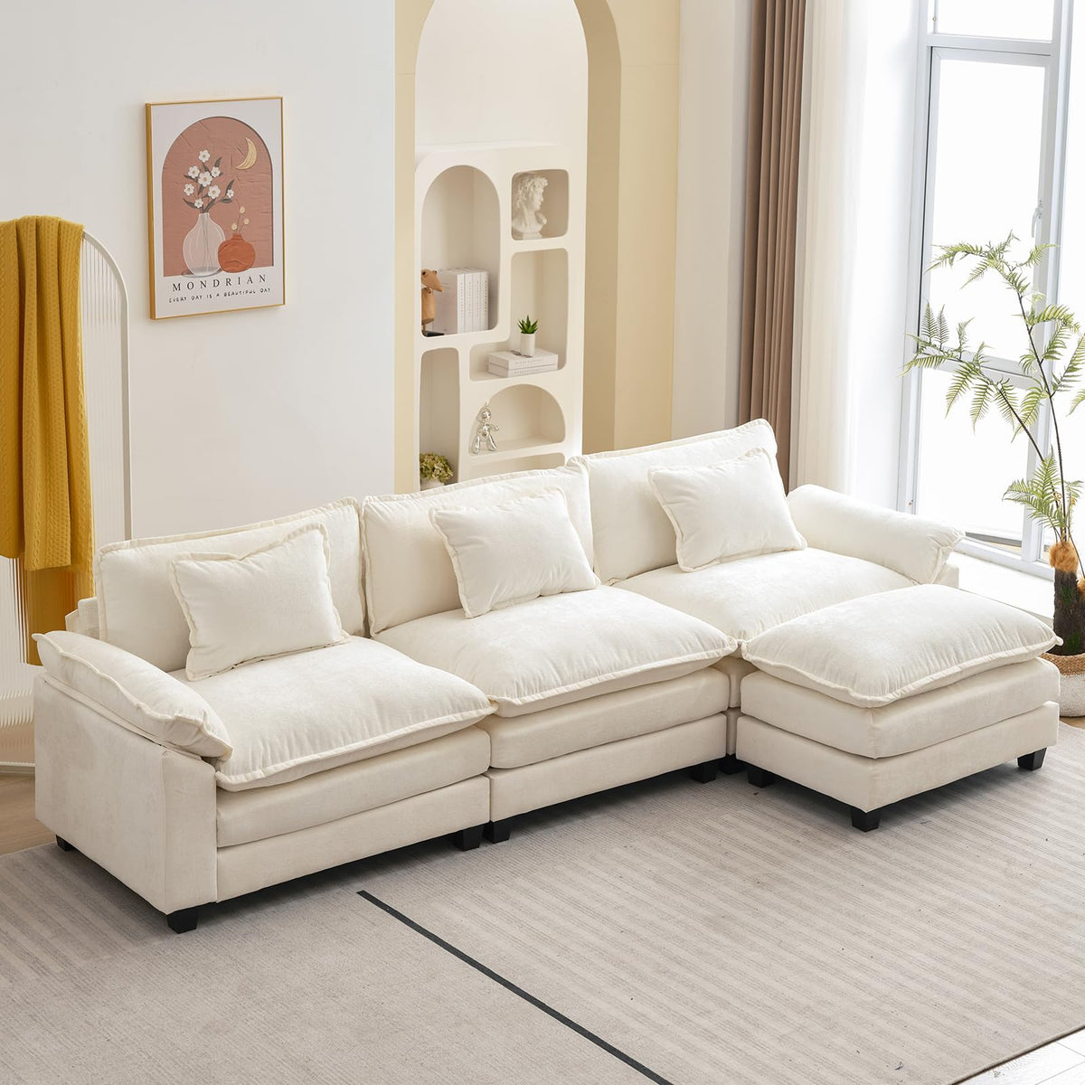 Oprisen 120 Modular Sectional Sofa, Comfy Cloud Couch Sectional Sofa w ...