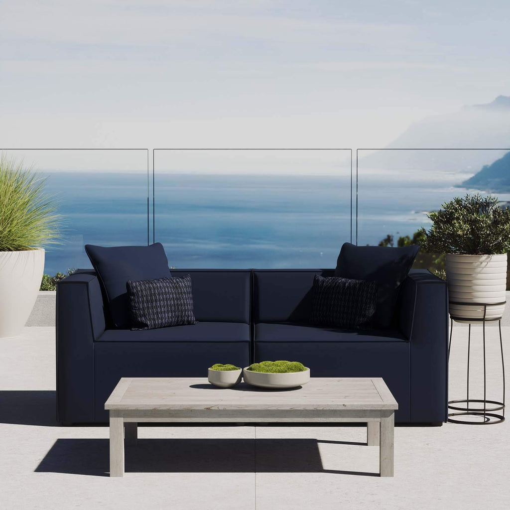 Modway Eei-4377-Nav Saybrook Outdoor Patio Upholstered 2-Piece Sectional Sofa Loveseat, Navy