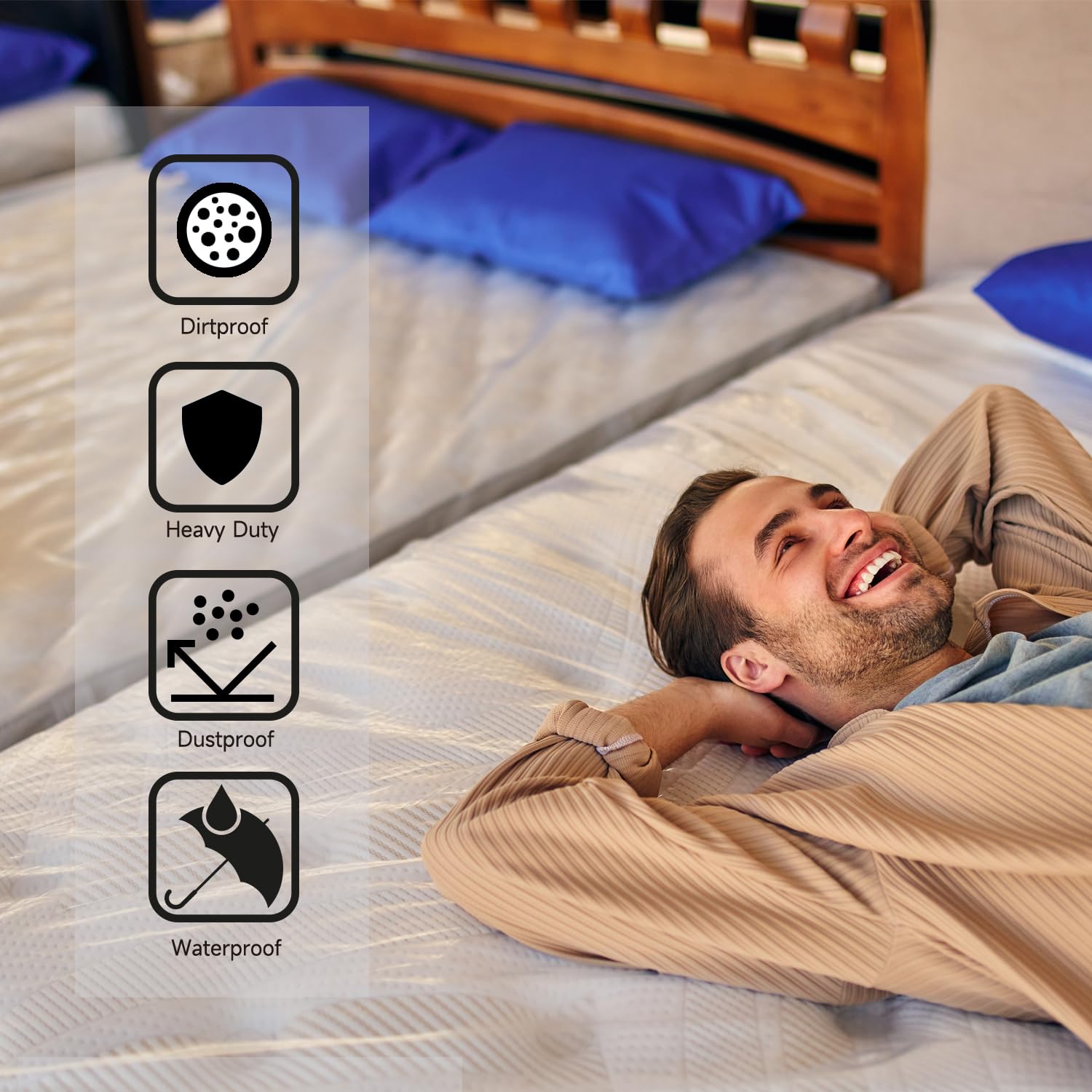 [1-Pack] Mattress Bag For Moving, Mattress Cover, 4 Mil Twin Size Mattress Storage Bag - Heavy Duty Thick Plastic Wrap Moving Ma