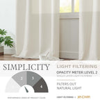 Jinchan Ivory Curtains For Living Room Bedroom Linen Textured Curtains 84 Inches Long Farmhouse Country Curtains Casual Weave Ba