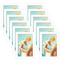 CRUGLA 12 Packs 4x6 Magnetic Picture Frames for Refrigerator, White Peel and Stick Frame Bulk, 4 by 6 Photo Holders for Fridge D