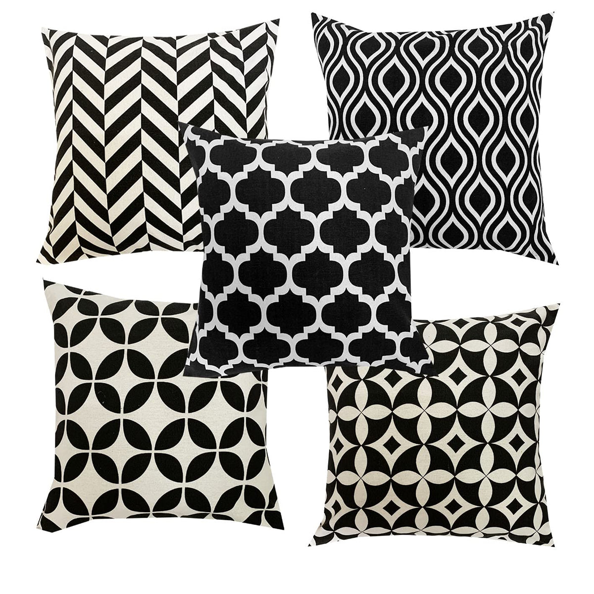 Pinkparrot Pure Cotton Multi Colour Cushion Cover 16X16 Inch Set Of 5 Pc