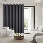 Bgment Fashion Sliding Door Curtain 100 X 96 Inches, Wide Thermal Blackout Curtains Room Darkening Room Divider Window Curtain, 1 Panel, Dark Grey, 96 Length X Wide 100
