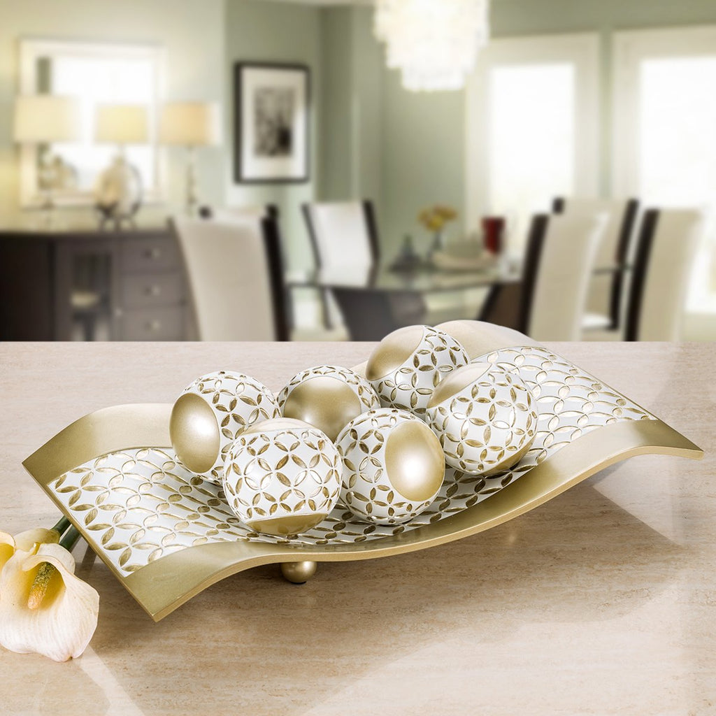 Creative Scents Schonwerk Diamond Lattice Decorative Table Decorations, Centerpieces For Dining/Living Room Table Decor Dish - B