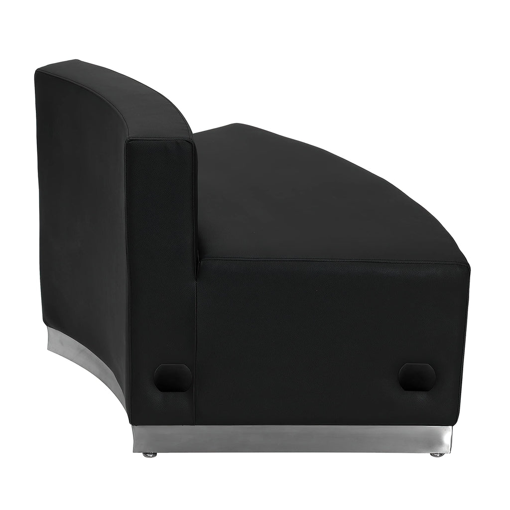 Flash Furniture HERCULES Alon Series Black LeatherSoft Convex Chair with Brushed Stainless Steel Base