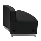 Flash Furniture HERCULES Alon Series Black LeatherSoft Convex Chair with Brushed Stainless Steel Base