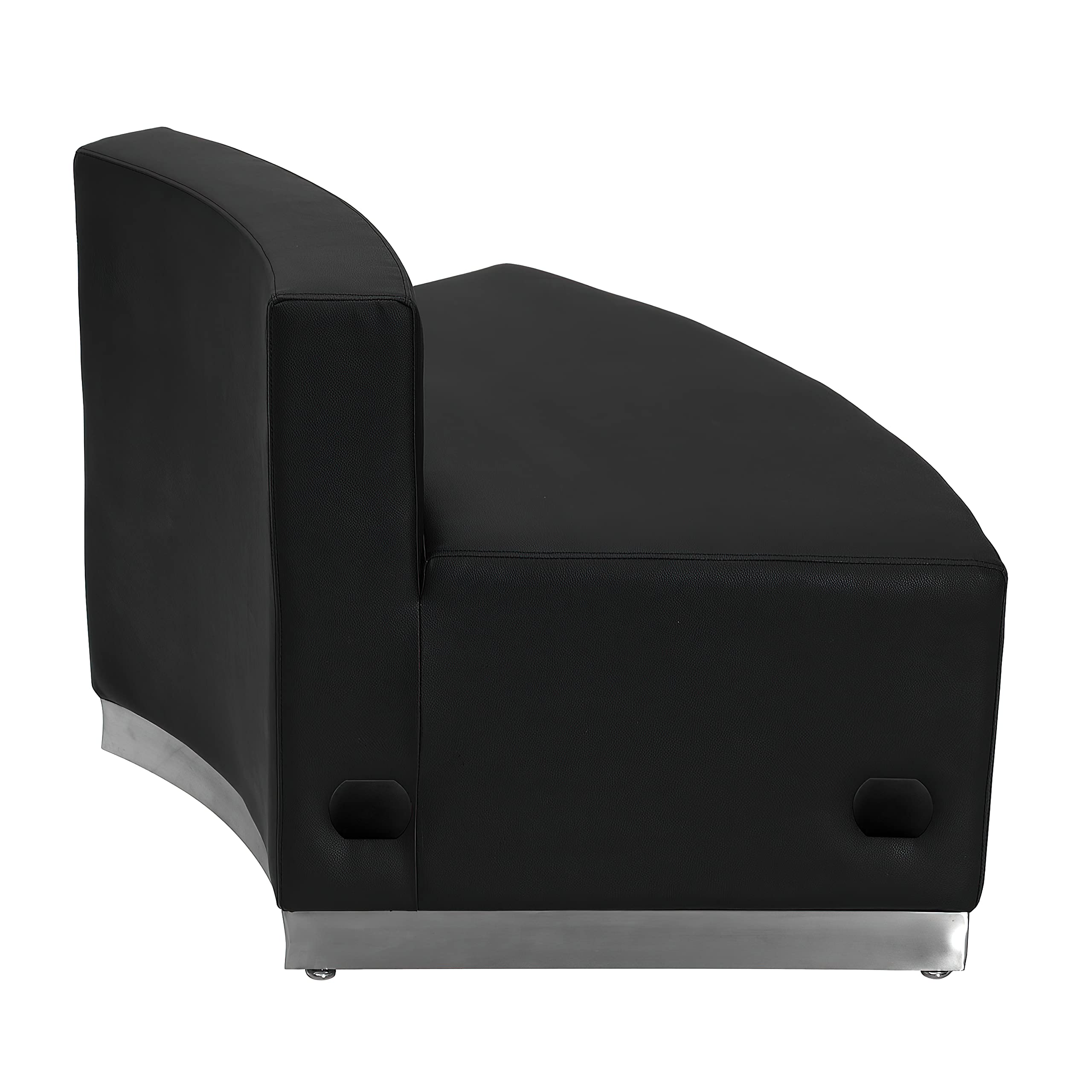 Flash Furniture HERCULES Alon Series Black LeatherSoft Convex Chair with Brushed Stainless Steel Base