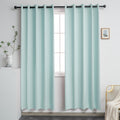 Ygo Aqua Curtains 72 Inches Wide By 84 Inches Long For Bedroom - Room Darkening Grommet Top Extra Wide Windows Curtains Drapes F