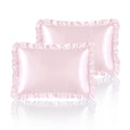 Hommxjf Silky Satin Ruffled Pillow Cases For Hair And Skin,Blush Pink Silk Pillowcases Standard Set Of 2 With Envelope Closure P