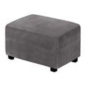 H.VERSAILTEX Real Velvet Plush 1 Piece Form Fit Stretch Rectangle Folding Storage Covers Ottoman Slipcovers Removable Footstool 