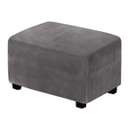 H.VERSAILTEX Real Velvet Plush 1 Piece Form Fit Stretch Rectangle Folding Storage Covers Ottoman Slipcovers Removable Footstool 