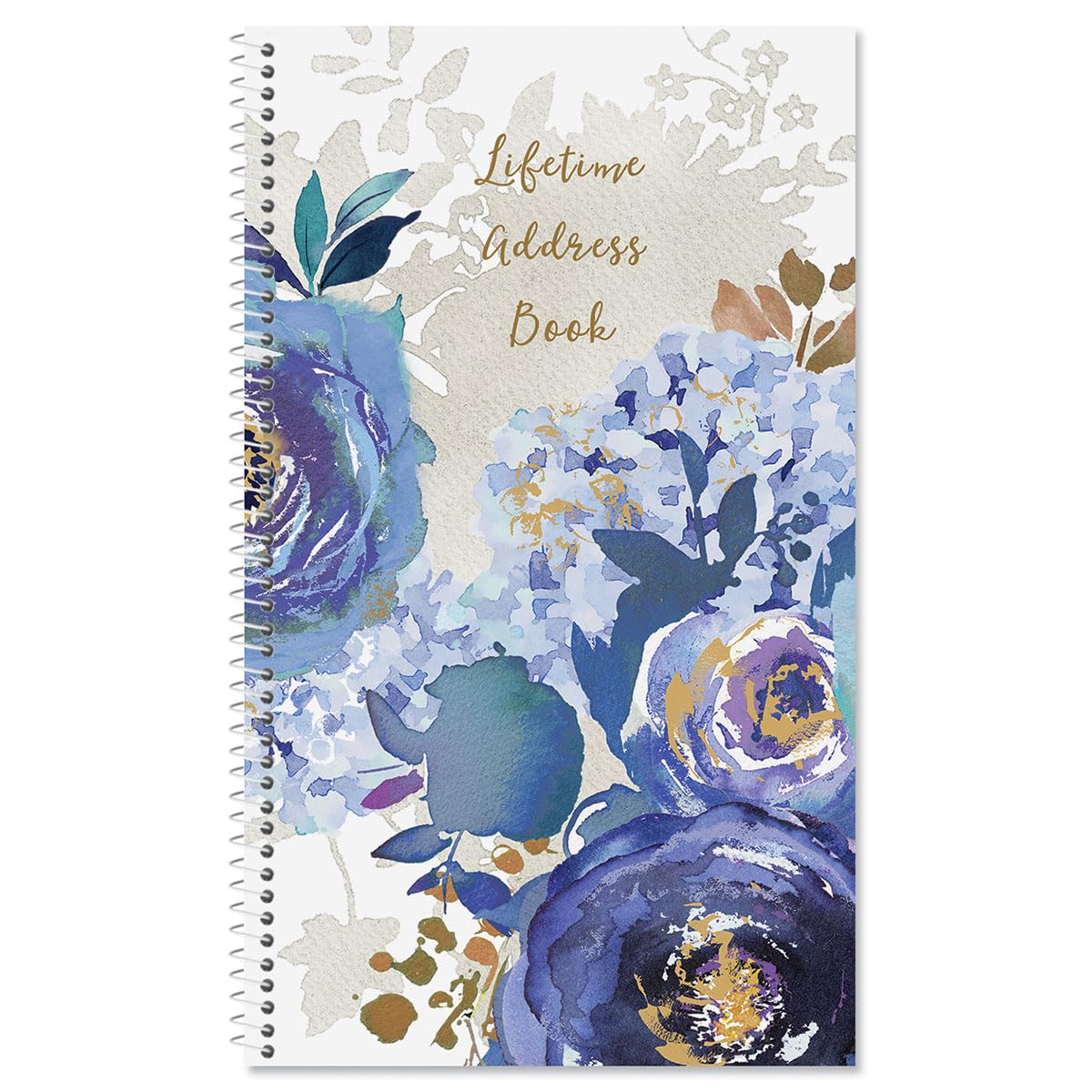 Current Blue Peacock Address Book - 94 Pages; Small 5' X 8-1/2' Size For Purse Or Office, Spiral Bound Soft Cover Organizer Fo