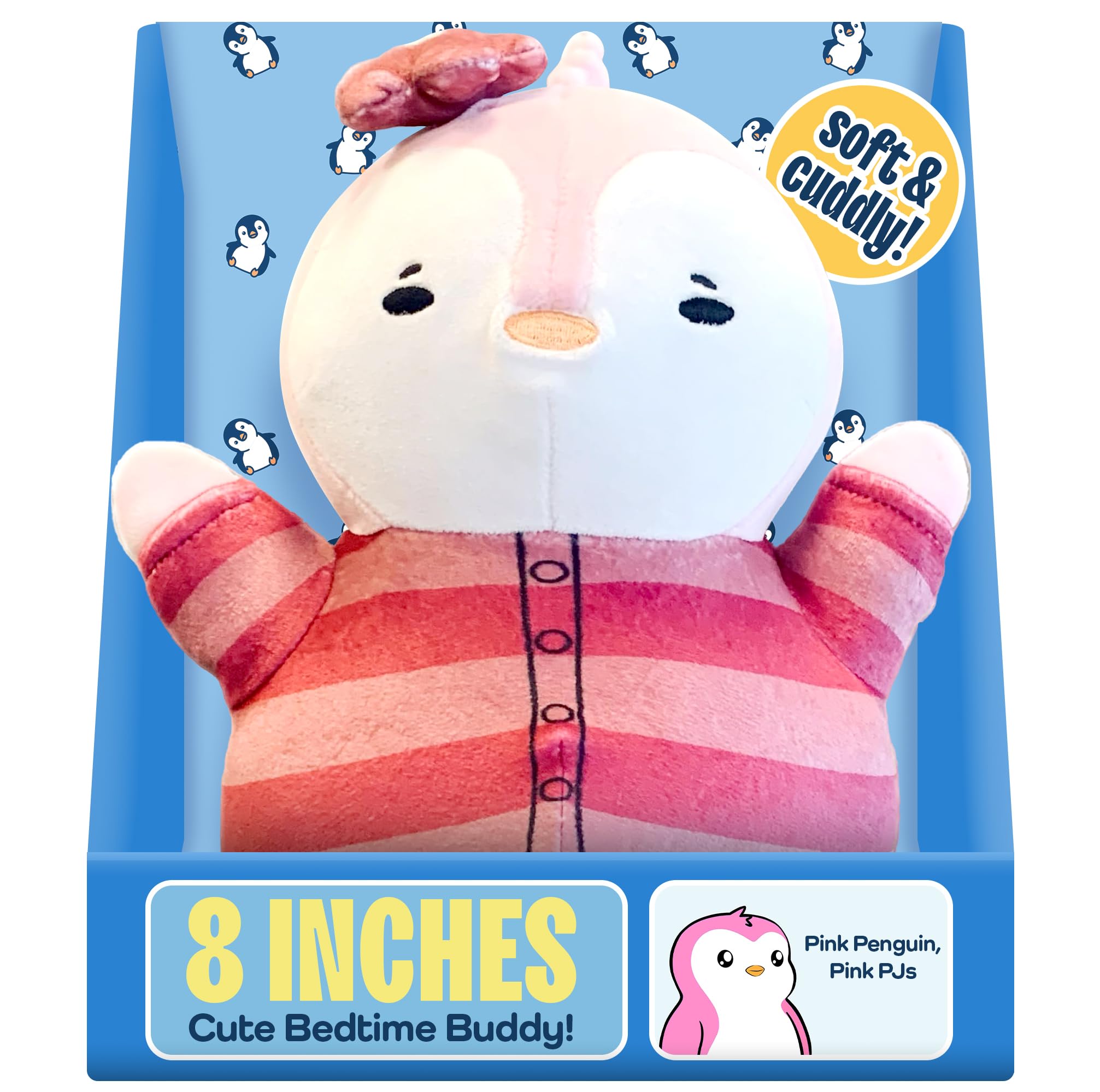 Pudgy Pillows - 8 Inch Penguin Pillow Plush Animal Toy - Stuffed Animal Pillow For Kids - Soft Plushy Cute Plushie For Bedtime C