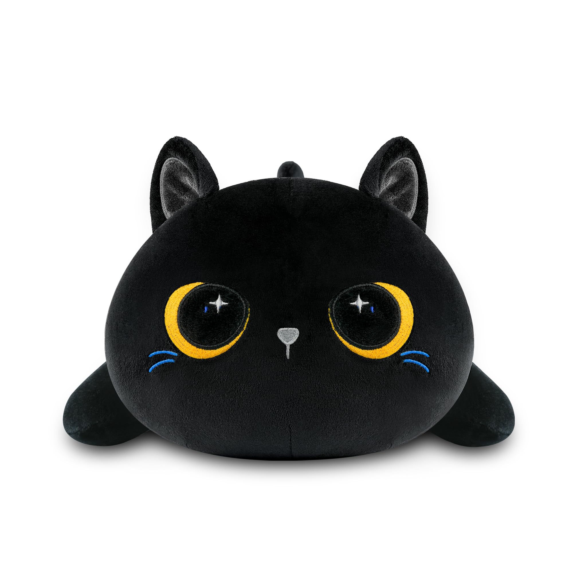 Puffpals Cat Plush, Soft Plush Pillow Black Cat Stuffed Animal, Cute Plushies Toy Gifts For Kids & Adults