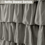 Seasonwood White And Gray Shower Curtain 72 X 72 With Nature Buttons Shabby Chic Shower Curtain French Country Style Modern Farm