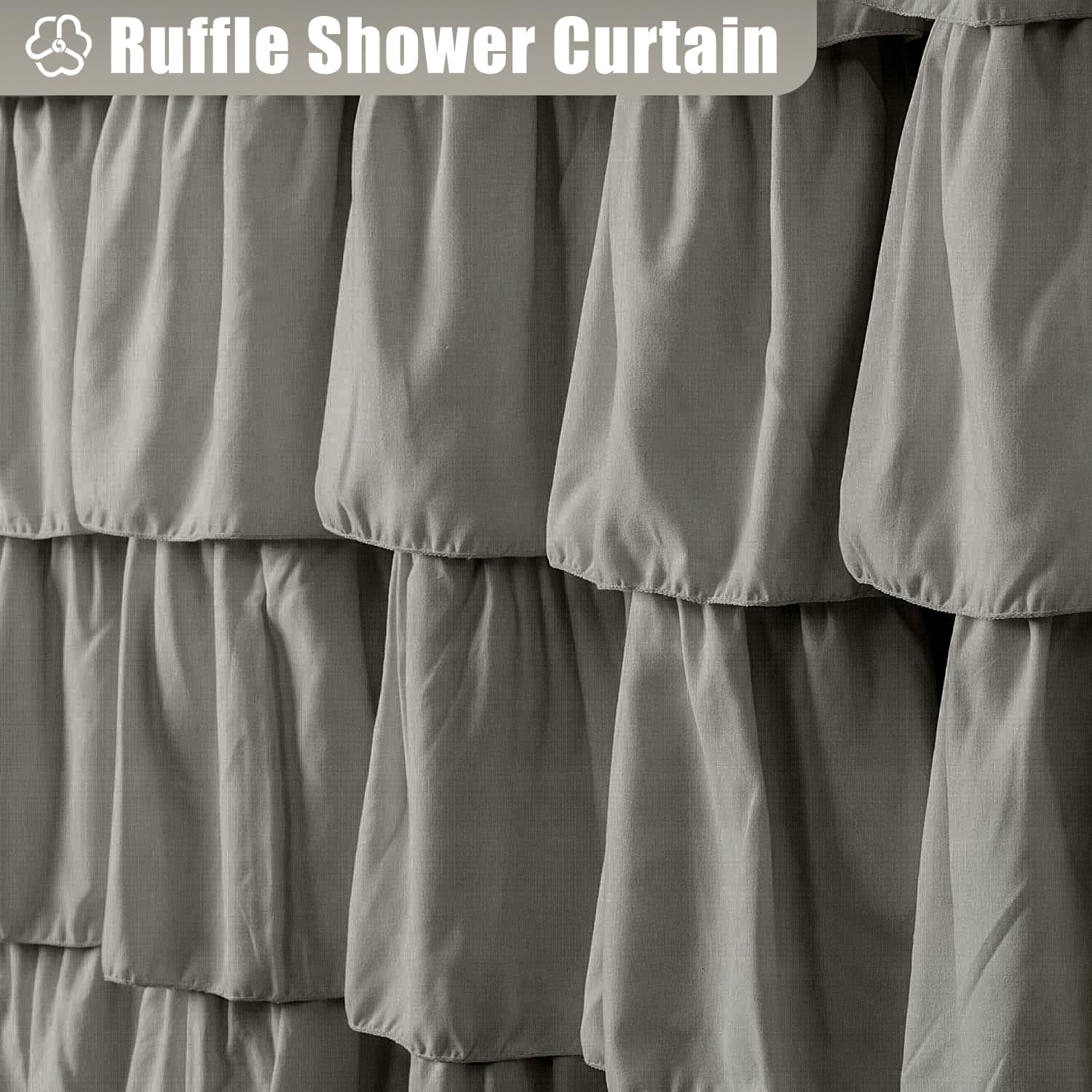 Seasonwood White And Gray Shower Curtain 72 X 72 With Nature Buttons Shabby Chic Shower Curtain French Country Style Modern Farm