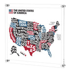 NIUBEE Clear Acrylic Wall Mount Floating Frameless Picture Frame Up to 20x24 Photo for Poster Photography Frames-Double Panel(Fu