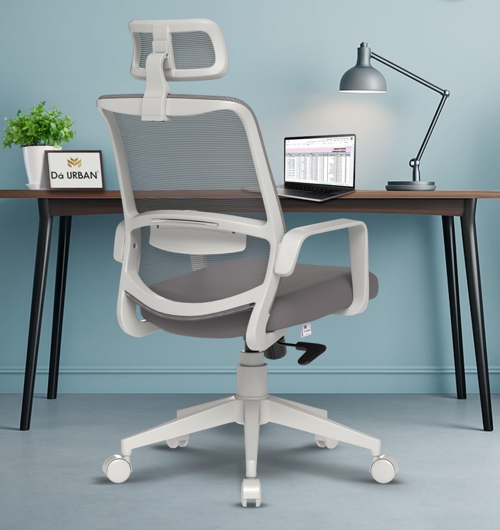 Da Urban Dysen Office Chair, High Back Mesh Ergonomic Home Office Desk Chair With 1 Year Warranty,Tilt Lock Mechanism (Grey)