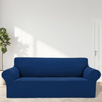 Cupuamon Oversized Sofa Slipcovers - Elastic Bottom, Jacquard Fabric, Classic Blue, 4 Seater - Perfect for Pets and Kids