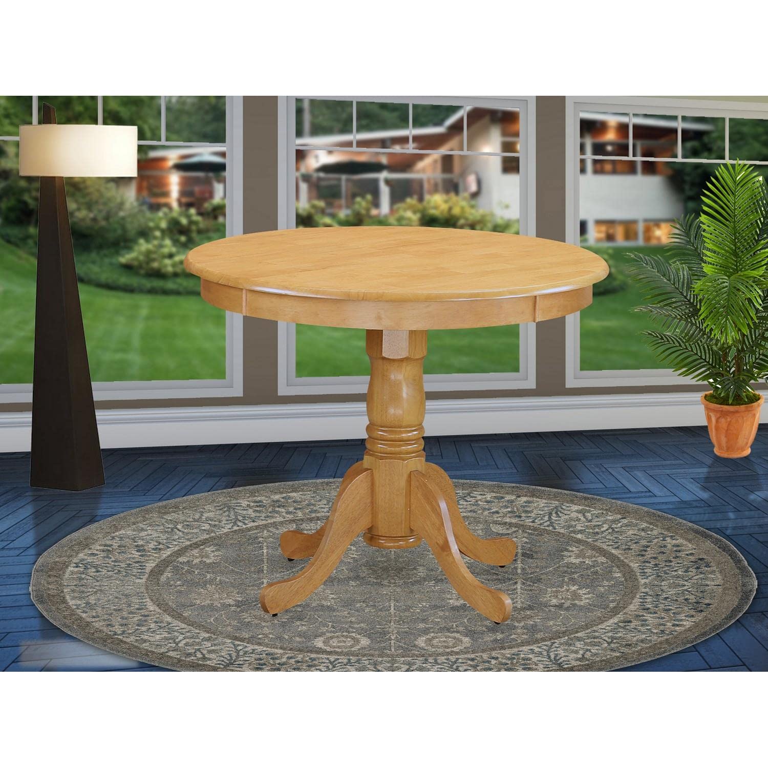 East West Furniture ANT-OAK-TP Round Dining Table