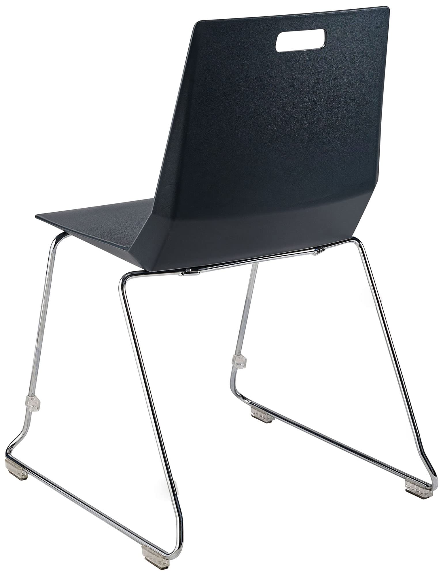 National Public Seating NPS LuvraFlex Stack Chair with Black Polypropylene Back/Seat, Chrome Frame