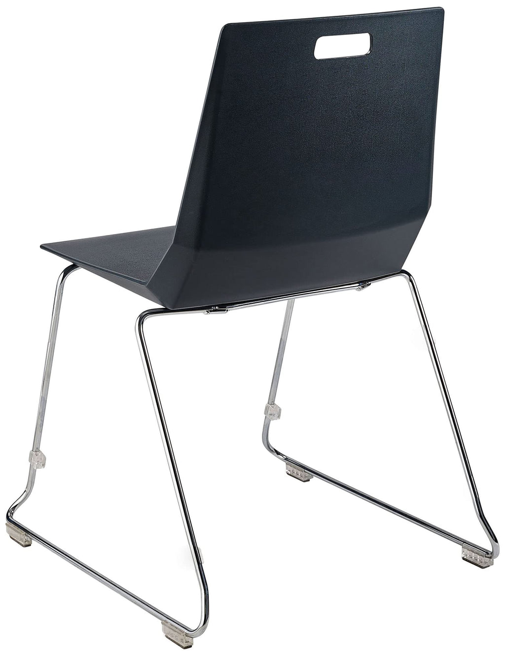 National Public Seating NPS LuvraFlex Stack Chair with Black Polypropylene Back/Seat, Chrome Frame