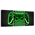 Feelyou Red and Black Picture Wall Decor 12 x 16 3 Piece Gamer Canvas Wall Art for Living Room Bedroom for Kids Game Controller 
