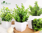 Der Rose 6 Pack Small Fake Plants Artificial Plants In Pots For Home Bthroom Bedroom Living Room Decor Indoor(Green)