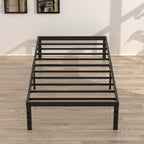 Upcanso 16 Inch Narrow Twin Bed Frame 30X75 No Box Spring Needed, Metal Platform 75X30 Narrow Twin Bed Frames, Eassy Assembly 3,500 Lbs Heavy Duty Bedframes, Black