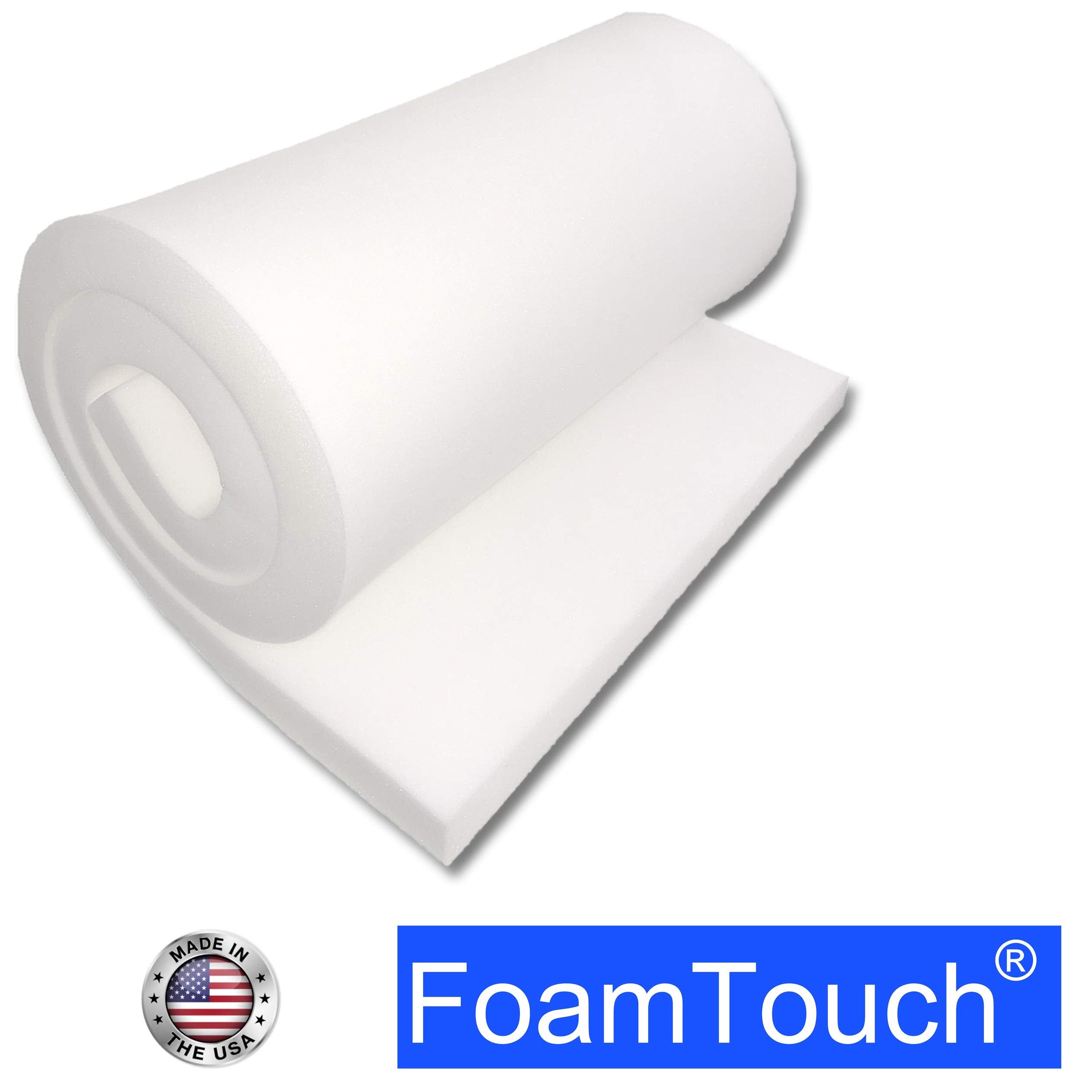 Foamtouch (3 Pack Upholstery Foam Cushion High Density 1' Height X 24' Width X 84' Length Made In Usa