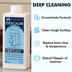 Nespresso Compatible Descaling Kit, Total 8 Uses, Eco-Friendly Formula To Clean Coffee Machine, Vertuoline Compatible Descaling