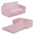 Delta Children Perfect Extra Wide Convertible Sofa to Lounger-Comfy 2-in-1 Flip Open Couch/Sleeper for Kids, Pink